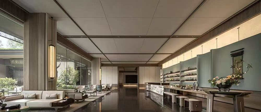 Main hall of the sales gallery — Chunhe Jiuzhang Sales Gallery · Shoji Glass Screen Project by ETERNAL