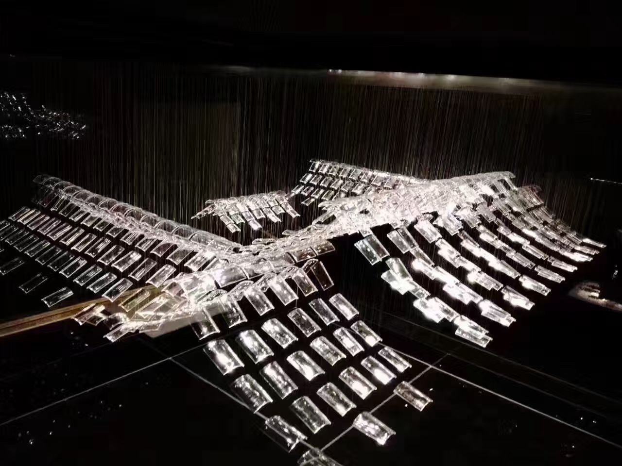 Panorama of the installation — Crystal Glass Tiles · Suspended Art Installation Project by ETERNAL