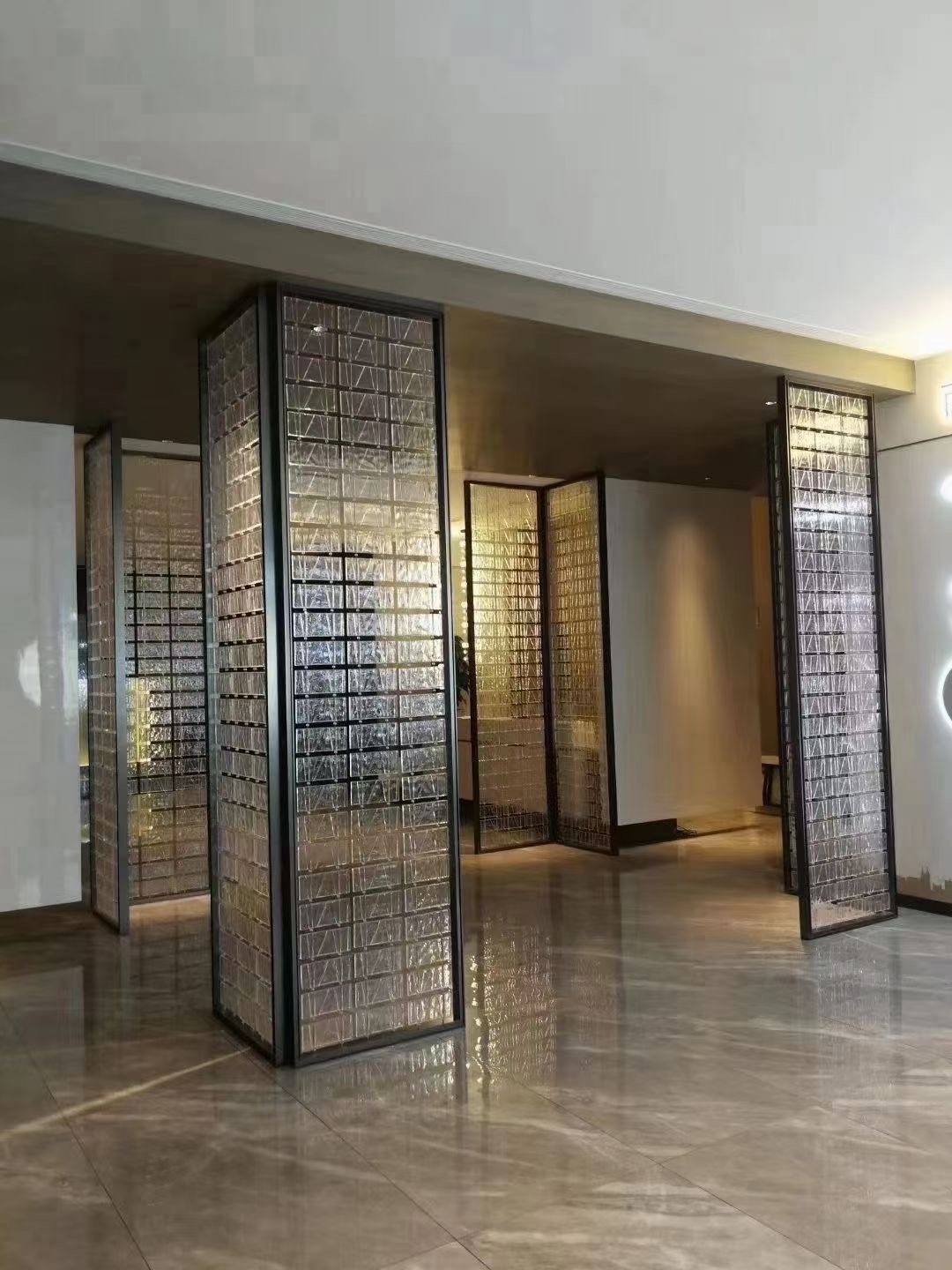 Crystal glass tile screens — Clubhouse Lounge · Crystal Glass Tile Art Wall Project by ETERNAL