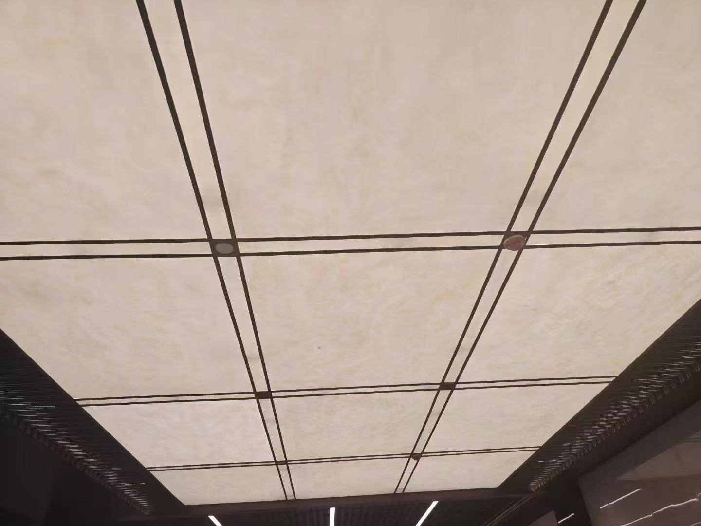 Faux alabaster ceiling grid — Luxury Hotel · Translucent Faux Alabaster Panel Lobby Project by ETERNAL